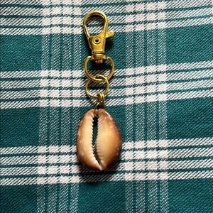 Gold and Brown Shell Keychain